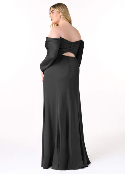 Hallie Stretch Satin Dress-AZ66619162