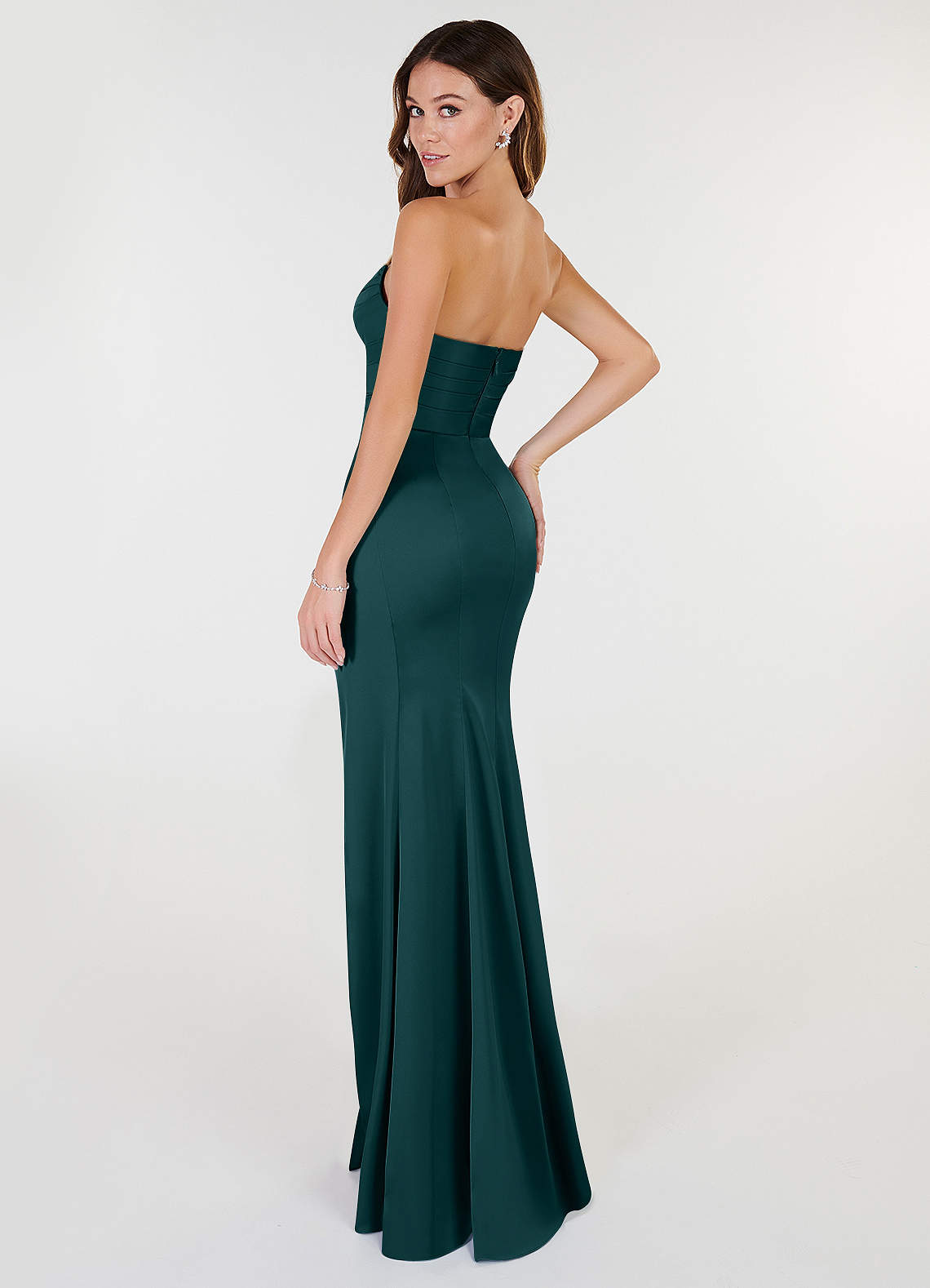 Yola Stretch Satin Dress-AZ5516338