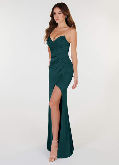 Yola Stretch Satin Dress-AZ5516338