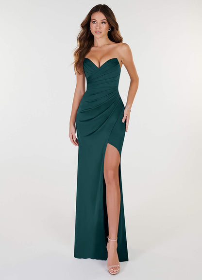 Yola Stretch Satin Dress-AZ5516338