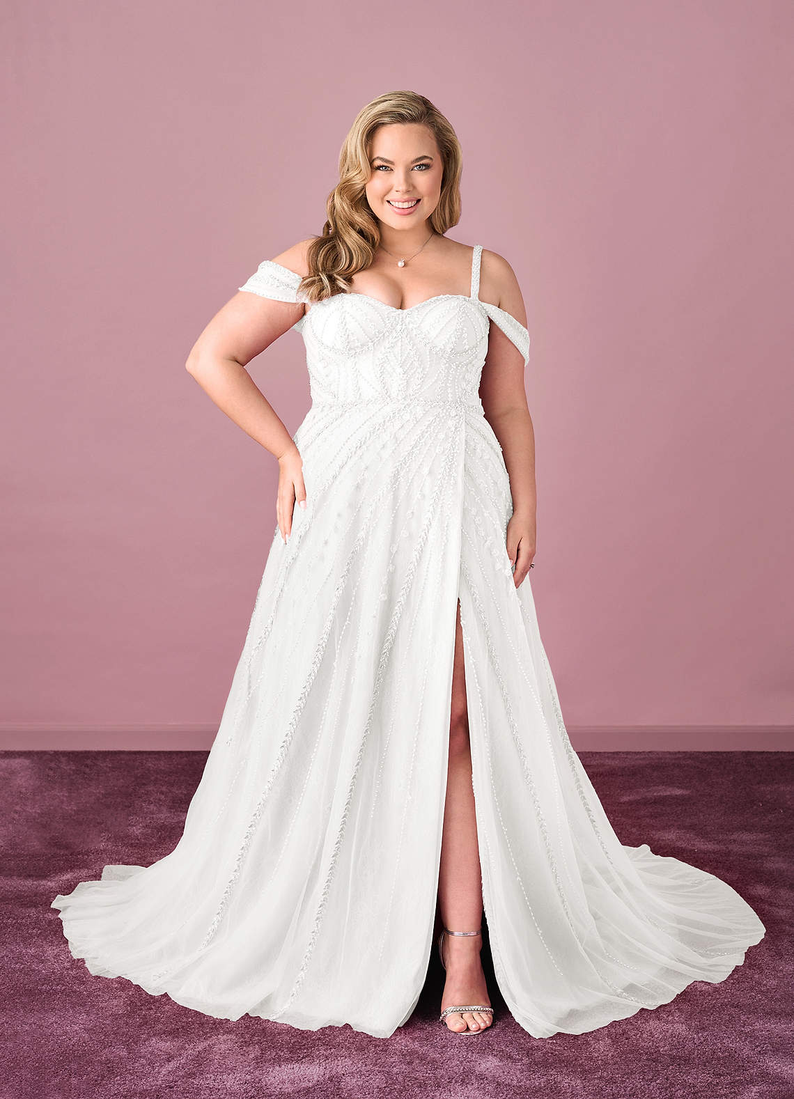 Beaded Motif Corset Bodice Tulle A-Line Gown-AZ6631174