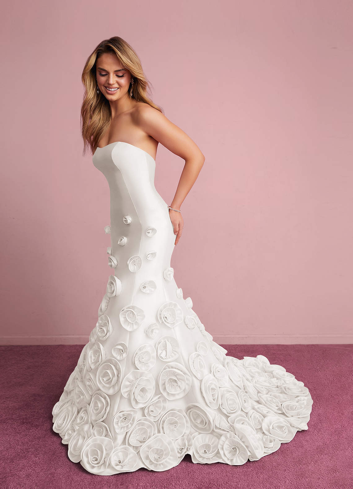 Sweetheart Rosette Mikado Mermaid Gown-AZ6358963