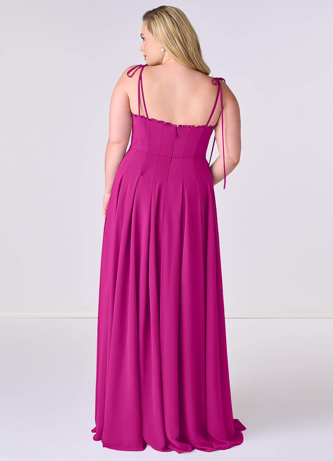 Box Pleated Chiffon A-Line Dress-AZ6774313