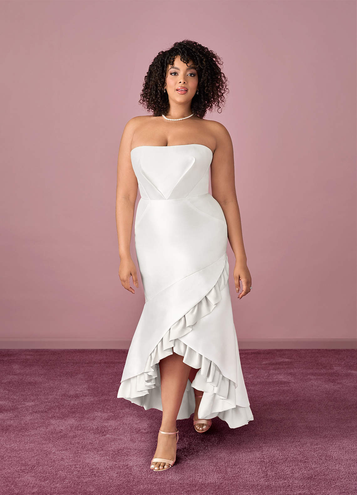 Tiered Ruffle Mikado Mermaid Gown-AZ6352542