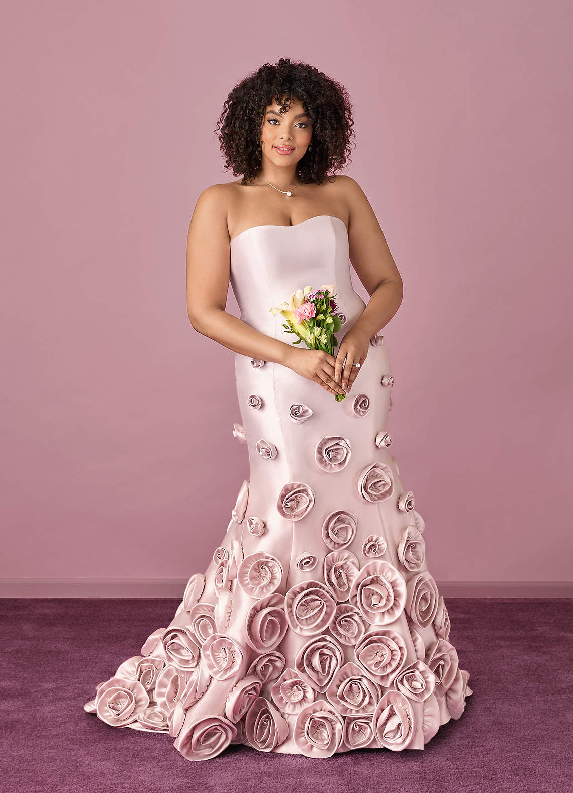 Sweetheart Rosette Mikado Mermaid Gown-AZ6631100