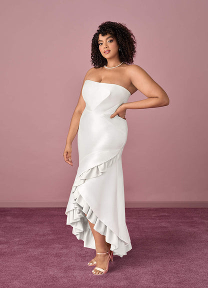 Tiered Ruffle Mikado Mermaid Gown-AZ6352542