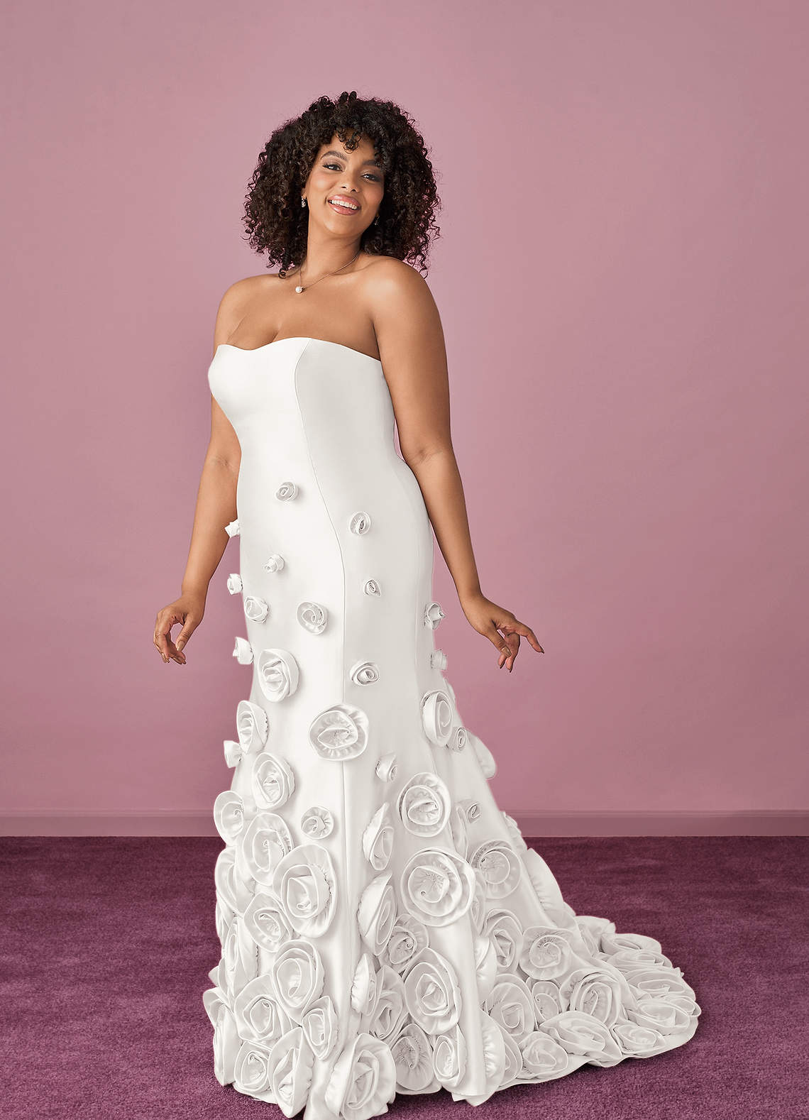 Sweetheart Rosette Mikado Mermaid Gown-AZ6358963